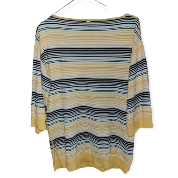 🌟3 For $15 SALE🌟 Vintage St. John Yellow Label Striped Wool Quarter Length Top - Picture 2 of 6